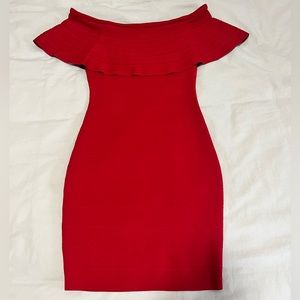 Mini Over the Shoulder Bandage Cocktail Dress
